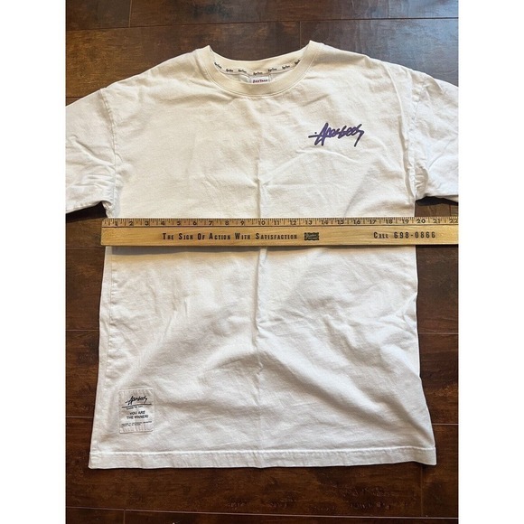 Ape Tees By Jim Design Short Sleeve White W/ Purple Wording Size Large - Picture 6 of 9